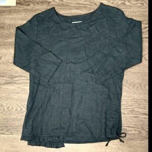 ✨ - Nooshin Femme sz s Black Linen Blend Top